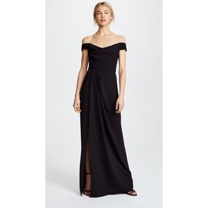 Marchesa | Dresses | Marchesa Notte Black Off Shoulder Gown Formal Maxi  Dress Slit Womens 2 New | Poshmark